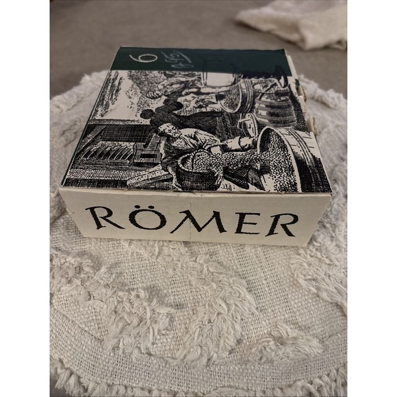 Other - NIB Vintage Romer Austria Piccolo Etched Crystal Green‎ Stem Cordial Glasses